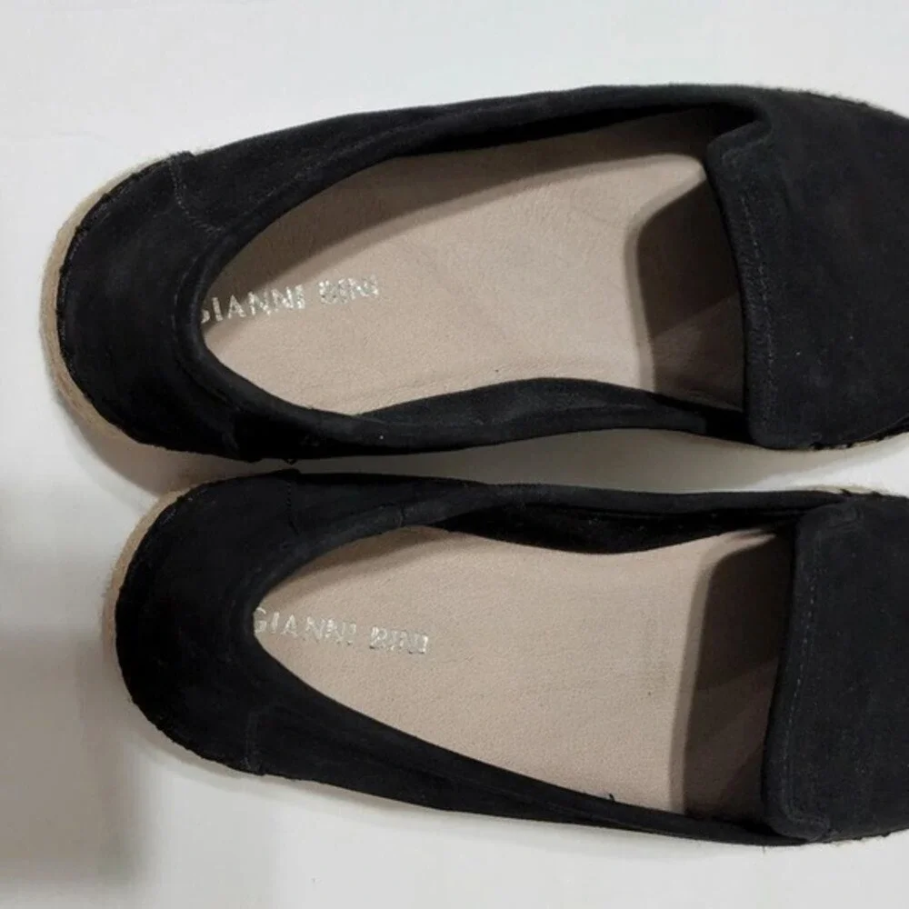 Gianni Bini Espadrille Black Slip On Casual Comfort Loafer Platform Shoes Size 9